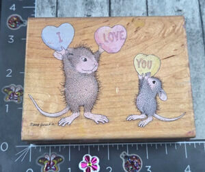 Stampabilities With All My Heart Muzzy Monica HMJR1075 Rubber Stamp Wood #K106